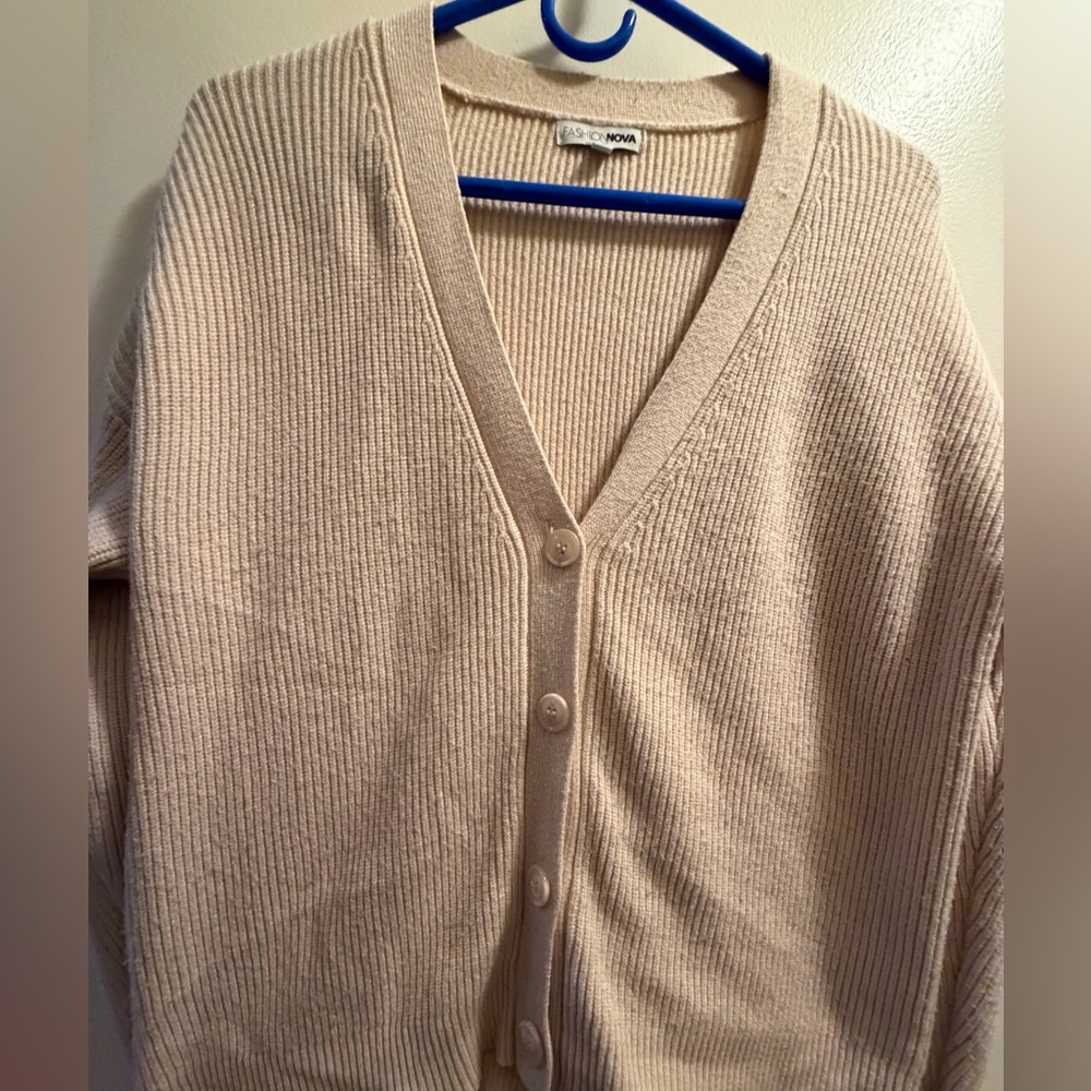 Women's Cream Cardigan Sweater